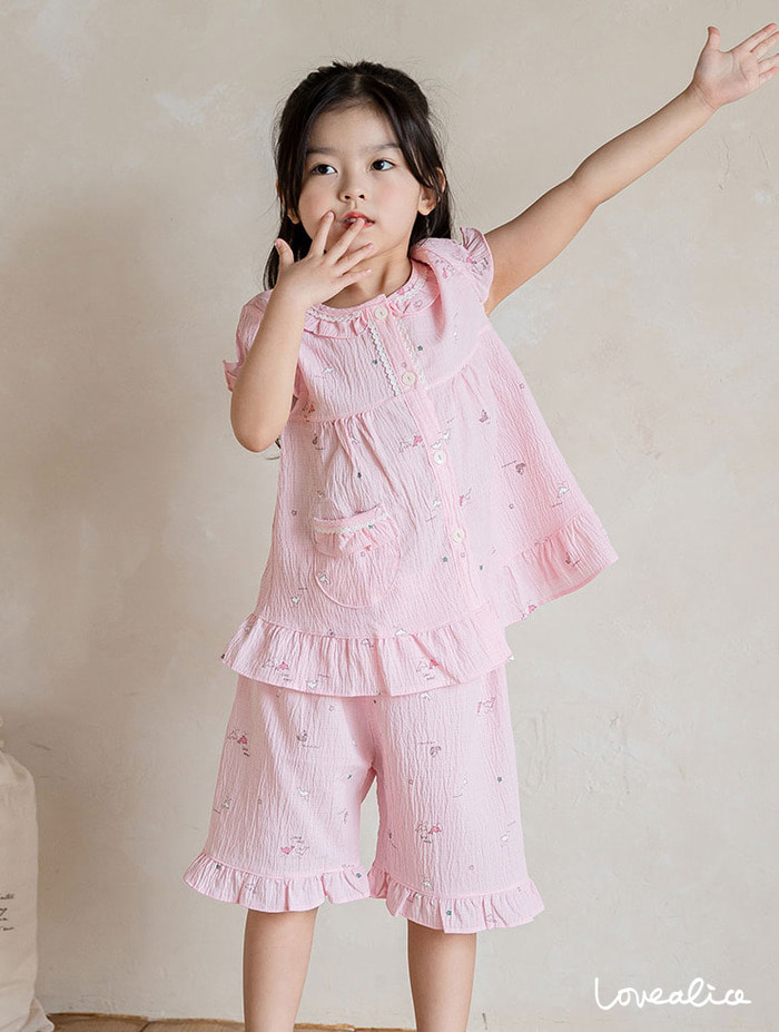(아동) 돌핀 폴리인견 반팔상하 여아동 남아동 잠옷
