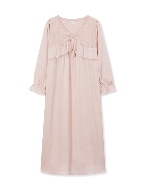 (여성) 그레디 샤머즈 7부소매 원피스잠옷 핑크